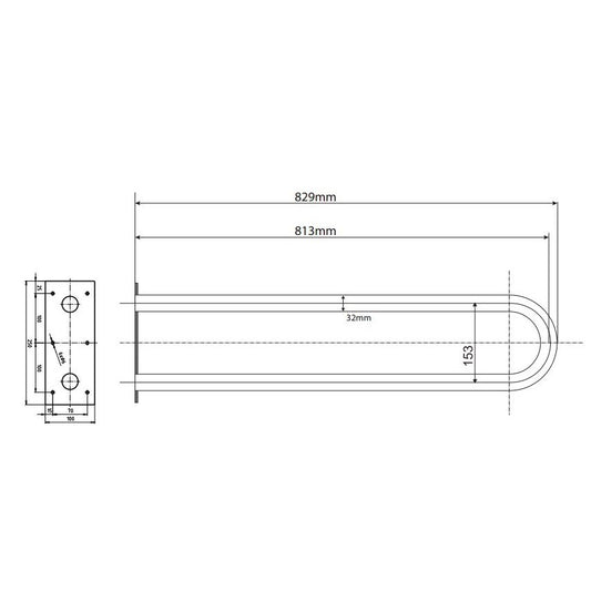 Bemeta Help Bara de sprijin fixa 81 cm, alb