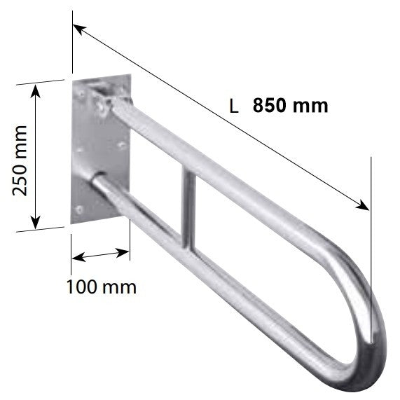 Bemeta Help Bara de sprijin rabatabila 85 cm, alb, montaj ascuns