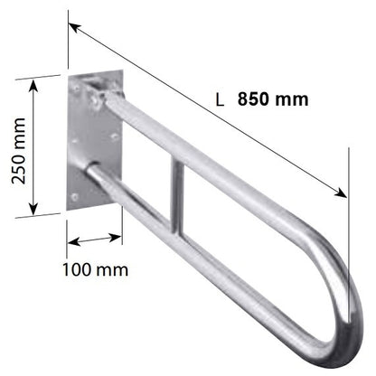 Bemeta Help Bara de sprijin rabatabila 85 cm, inox mat