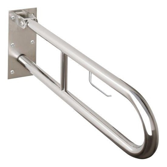 Bemeta Help Bara de sprijin rabatabila cu suport hartie 81 cm, inox lucios, montaj ascuns