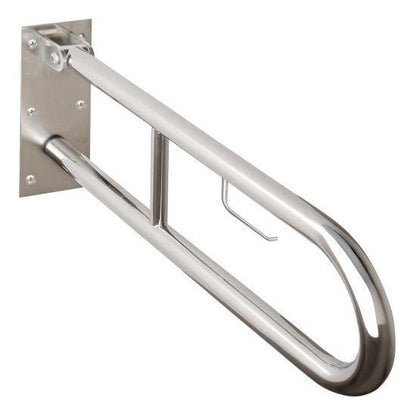 Bemeta Help Bara de sprijin rabatabila cu suport hartie 81 cm, inox lucios, montaj ascuns