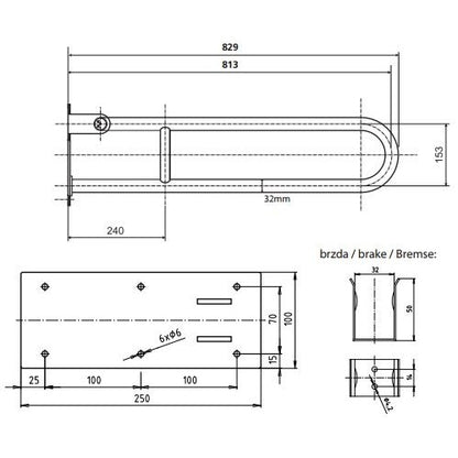 Bemeta Help Bara de sprijin reversibila 81 cm, inox mat