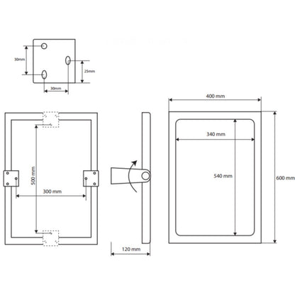 Bemeta Help Oglinda inclinabila dizabilitati 40x60 cm, crom
