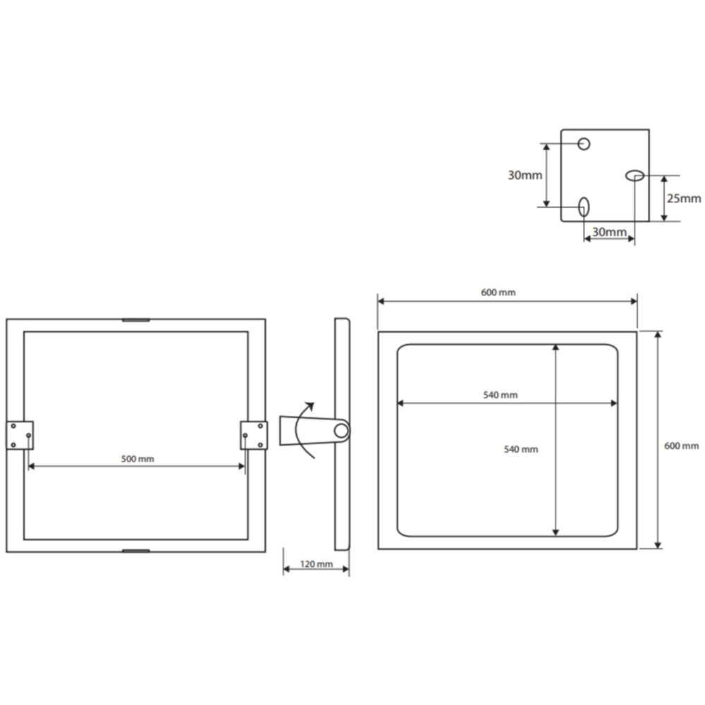 Bemeta Help Oglinda inclinabila dizabilitati 60xH60 cm, crom