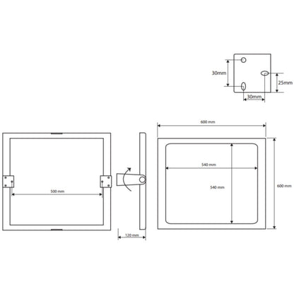 Bemeta Help Oglinda inclinabila dizabilitati 60xH60 cm, crom