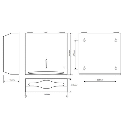 Bemeta Hotel Dispenser prosoape hartie Z H27 cm, inox lucios