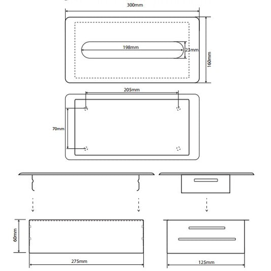 Bemeta Hotel Dispenser servetele incastrat, inox mat