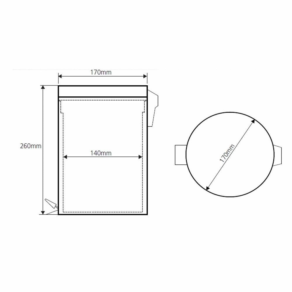 Bemeta Hotel Equipment Cos de gunoi 3 l, inox lucios