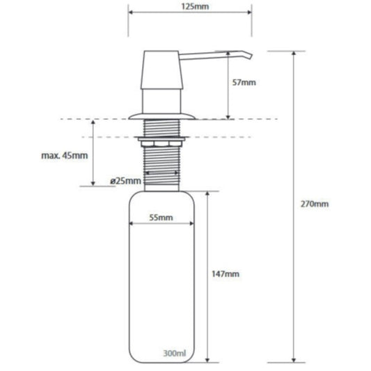 Bemeta Hotel Equipment Dozator sapun lichid H27 cm, crom mat