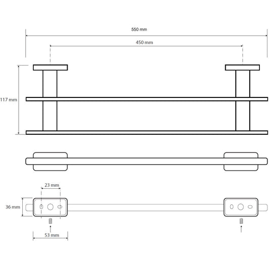 Bemeta Niki Suport prosop baie tip bara dubla 55 cm