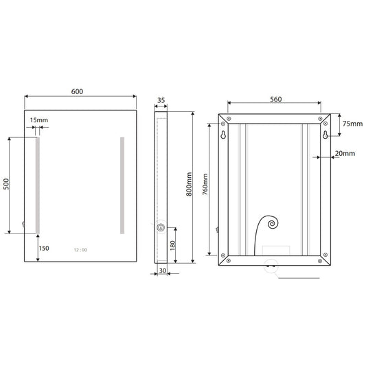 Bemeta Oglinda de baie cu lumina 60xH80 cm
