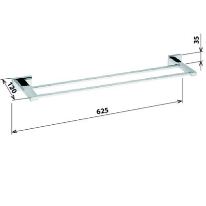 Bemeta Plaza Suport prosop baie tip bara dubla 60 cm
