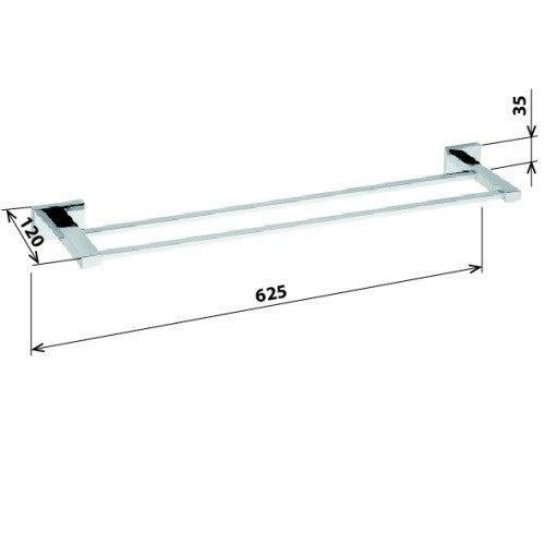 Bemeta Plaza Suport prosop baie tip bara dubla 60 cm