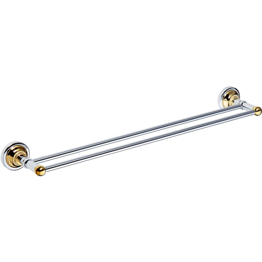 Bemeta Retro Suport prosop baie tip bara dubla 67 cm, auriu/crom