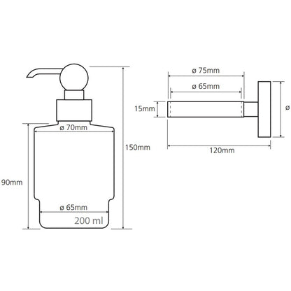 Bemeta Retro MINI Dozator sapun lichid, cromat