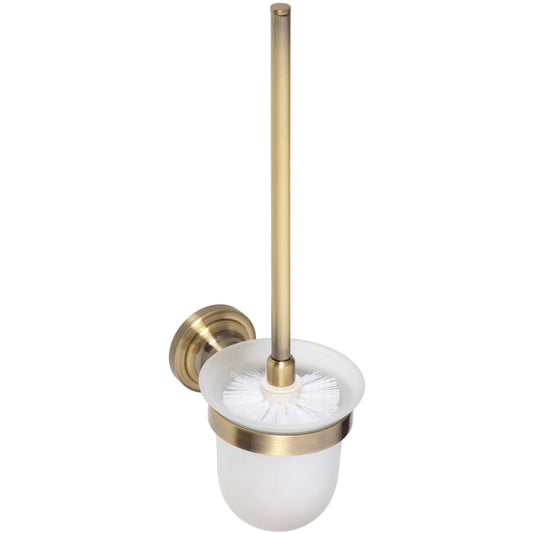 Bemeta Retro Perie WC cu suport de sticla, bronz