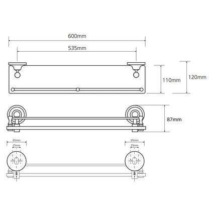 Bemeta Retro Polita din sticla cu margine bronz