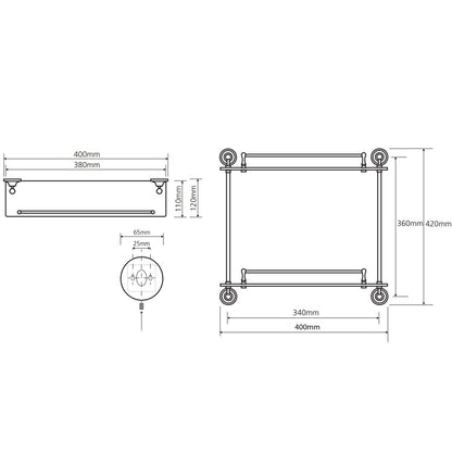Bemeta Retro Polita dubla din sticla, cromata