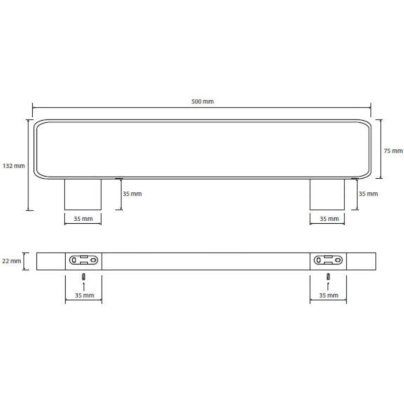 Bemeta Via Suport prosop baie tip bara dubla 50 cm
