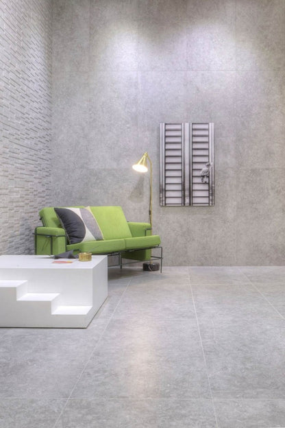 Gresie exterior portelanata rectificata gri 60x120 cm, Marazzi Mystone Bluestone Piombo Strutturato