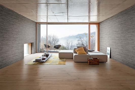 Gresie interior portelanata rectificata maro 25x150 cm, Marazzi Treverkmust Brown Selection