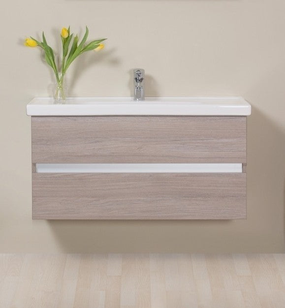 Set promo mobilier baie (masca cu 2 sertare si lavoar) Arthema Frame 80 cm, stejar urban