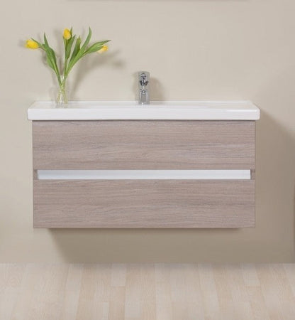 Set promo mobilier baie (masca cu 2 sertare si lavoar) Arthema Frame 80 cm, stejar urban