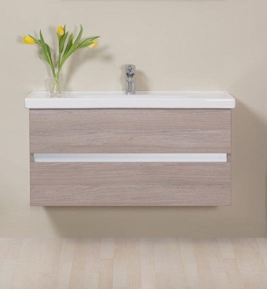 Set promo mobilier baie (masca cu 2 sertare si lavoar) Arthema Frame 80 cm, stejar urban