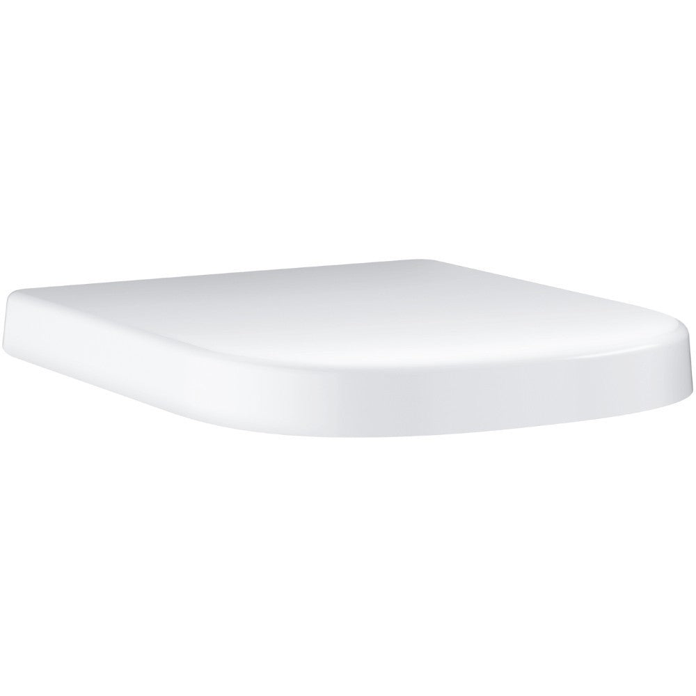 Set Vas WC pe pardoseala cu capac si bideu Grohe Euro Ceramic Rimless 37x54 cm evacuare orizontala sau verticala, lipit de perete