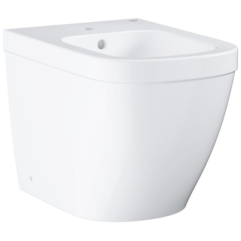 Set Vas WC pe pardoseala cu capac si bideu Grohe Euro Ceramic Rimless 37x54 cm evacuare orizontala sau verticala, lipit de perete