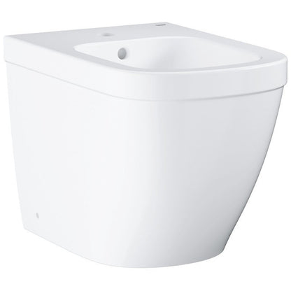 Set Vas WC pe pardoseala cu capac si bideu Grohe Euro Ceramic Rimless 37x54 cm evacuare orizontala sau verticala, lipit de perete