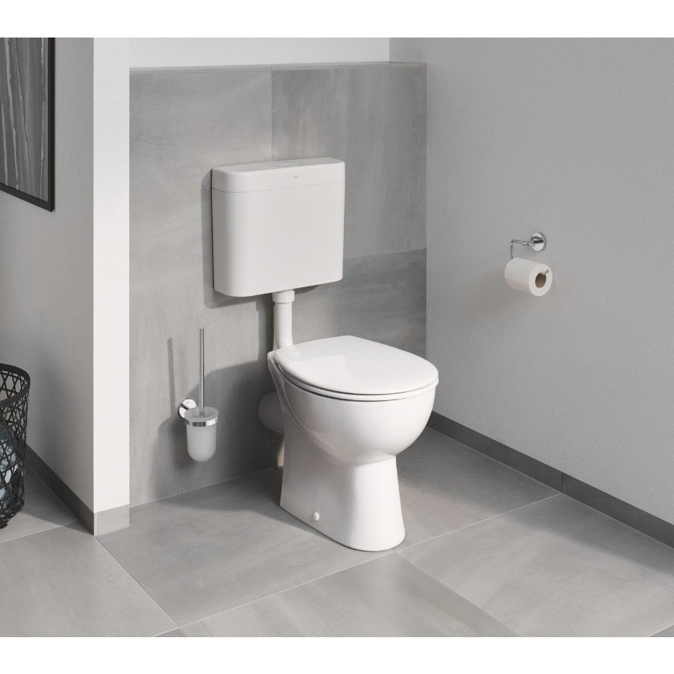 Set Vas WC pe pardoseala cu capac si bideu Grohe Bau Ceramic Rimless 36x52 cm evacuare orizontala