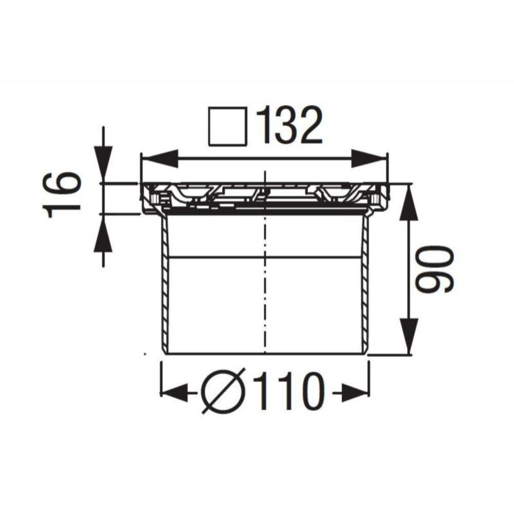Set promo Sifon pardoseala Kessel System 100 cu intrare laterala si capac oval