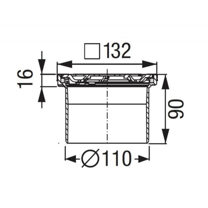 Set promo Sifon pardoseala Kessel System 100 cu intrare laterala si capac oval