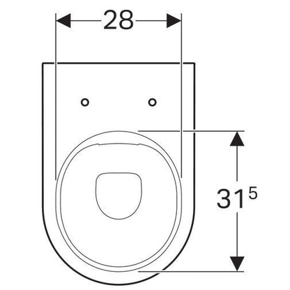 Set Vas WC pe pardoseala cu capac si bideu Geberit Acanto Rimfree 35x51 cm evacuare orizontala sau verticala, lipit de perete