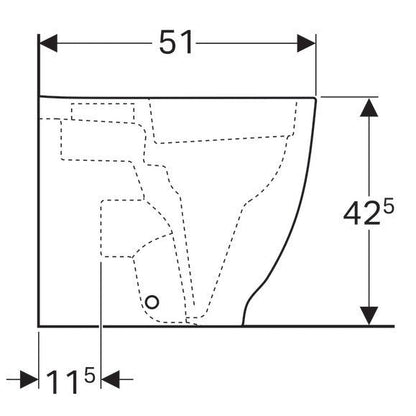 Set Vas WC pe pardoseala cu capac si bideu Geberit Acanto Rimfree 35x51 cm evacuare orizontala sau verticala, lipit de perete