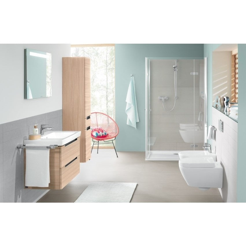 Set Vas WC suspendat cu capac si bideu Villeroy & Boch Subway 2.0 37x56 cm evacuare orizontala, sistem spalare DirectFlush