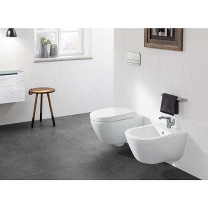 Set Vas WC suspendat cu capac si bideu Villeroy & Boch Subway 2.0 37x56 cm evacuare orizontala, sistem spalare DirectFlush
