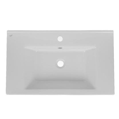 Set promo mobilier baie (masca cu 2 sertare si lavoar) Arthema Vela 75 cm, alb lucios