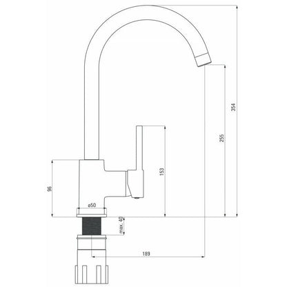 Deante Magnetic Set chiuveta bucatarie granit 56x50 cm, negru si baterie monocomanda Deante Milin negru