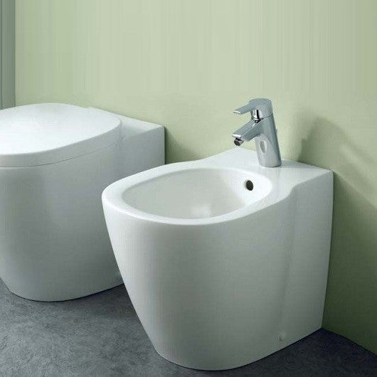 Set Vas WC pe pardoseala cu capac si bideu Ideal Standard Connect 36x55 cm evacuare orizontala