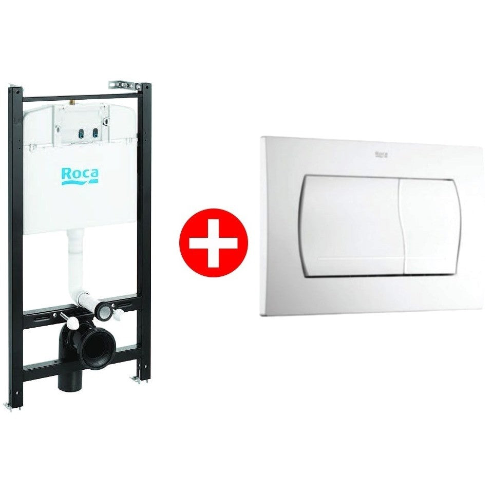 Roca Active Set promo Rezervor WC incastrat cu cadru si clapeta de actionare