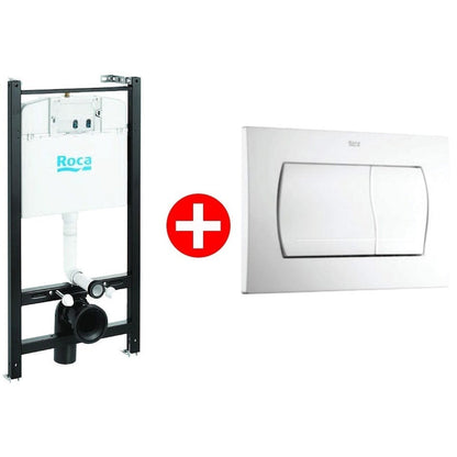 Roca Active Set promo Rezervor WC incastrat cu cadru si clapeta de actionare