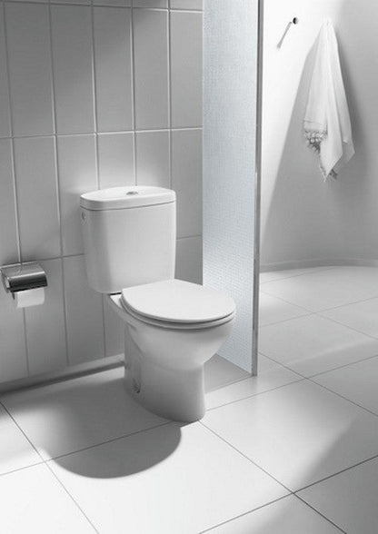 Set promo Vas WC pe pardoseala cu rezervor aparent si capac Roca Victoria 36x67 cm evacuare verticala
