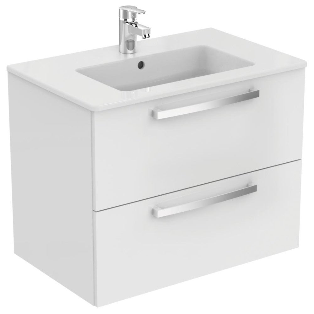 Set promo mobilier baie (masca cu 2 sertare si lavoar) Ideal Standard Tempo 80x44xH55 cm, alb lucios