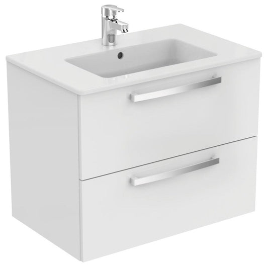 Set promo mobilier baie (masca cu 2 sertare si lavoar) Ideal Standard Tempo 80x44xH55 cm, alb lucios