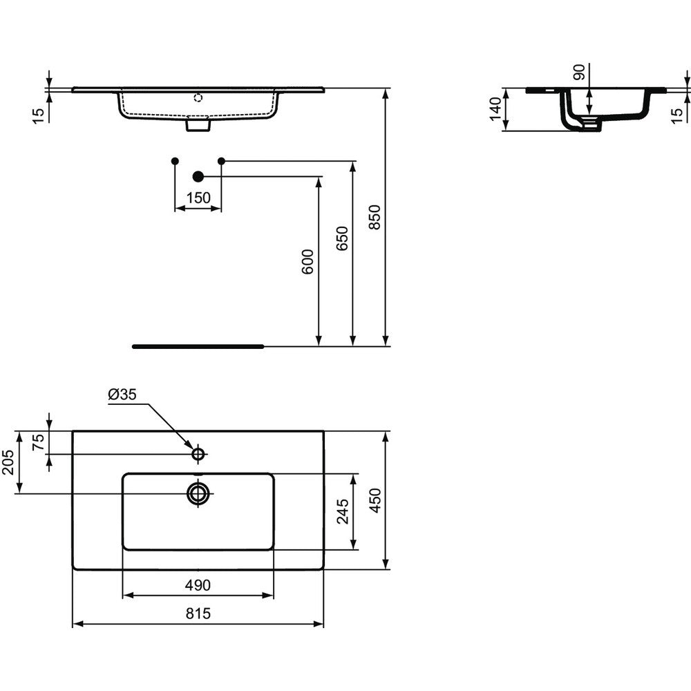 Set promo mobilier baie (masca cu 2 sertare si lavoar) Ideal Standard Tempo 80x44xH55 cm, alb lucios