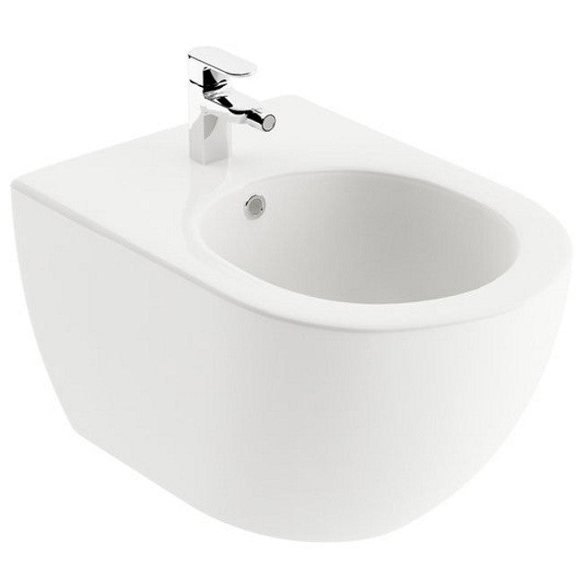 Set Vas WC suspendat cu capac soft close si bideu Ravak Uni Chrome 36x51 cm evacuare orizontala