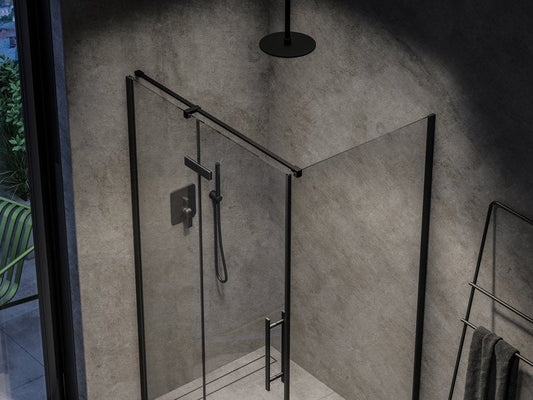 Cabina dus dreptunghiulara cu usa batanta Ravak Cool COSD2+COPS 120x80 cm, profil negru