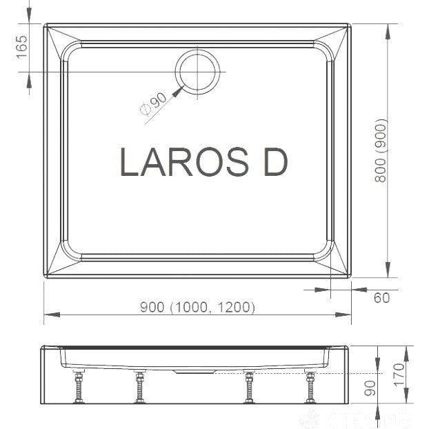 Set promo Cabina dus dreptunghiulara cu usa batanta Radaway Torrenta KDJ 100x90 cm, cadita si sifon